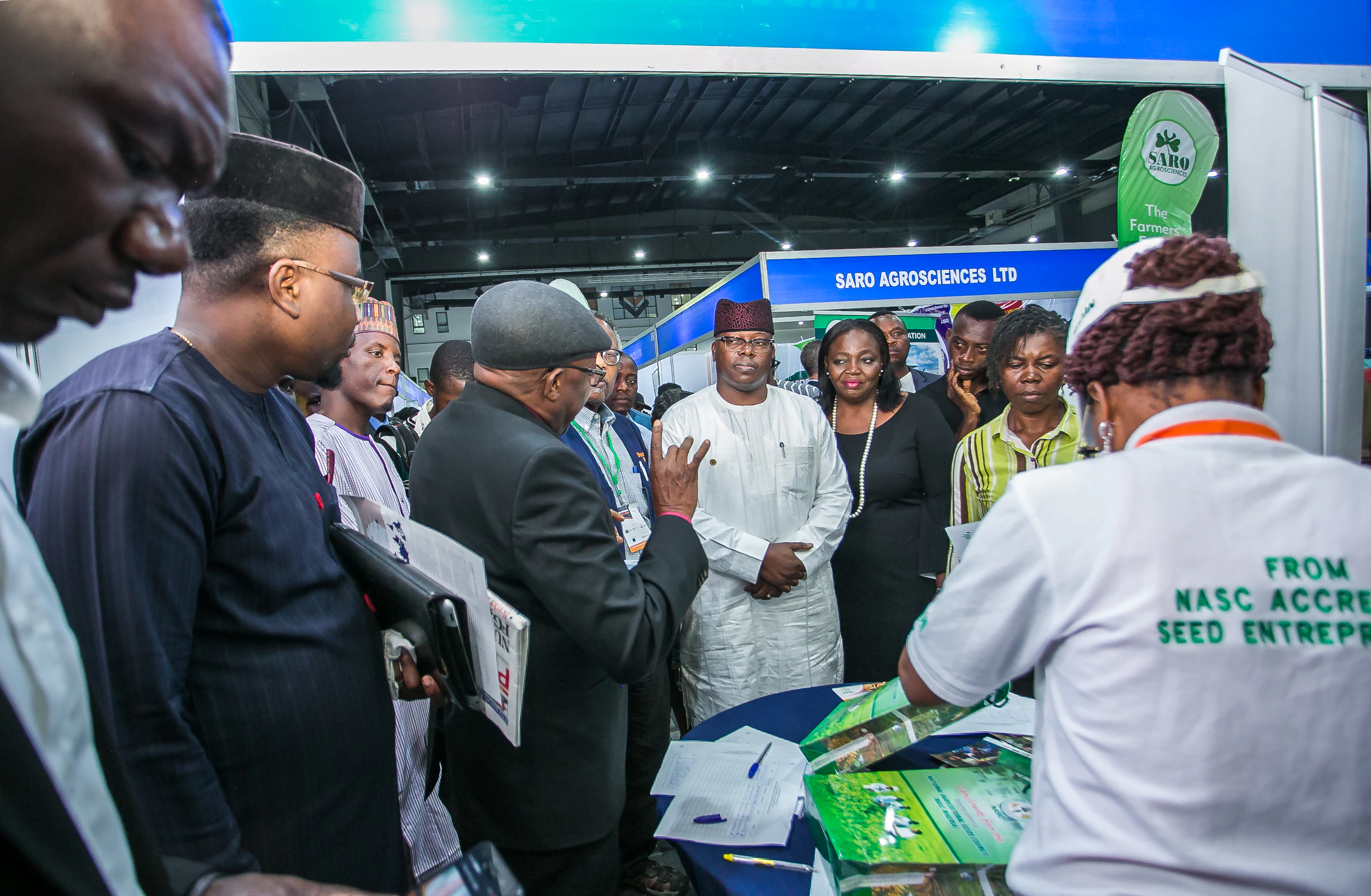 Visitors attending a live agricultural product demonstration at Growtech West Africa, the leading agriculture exhibition in Lagos, Nigeria.