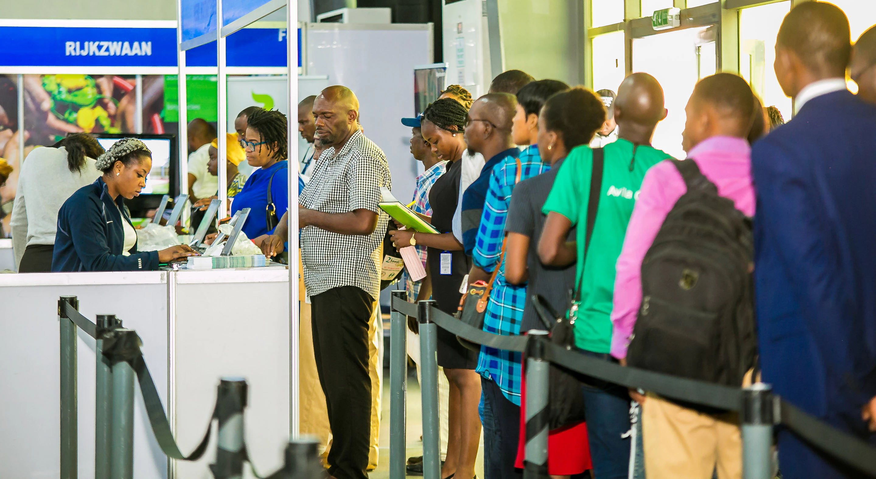 Agriculture professionals registering to attend Growtech West Africa, the leading agriculture and agritech exhibition in West Africa.