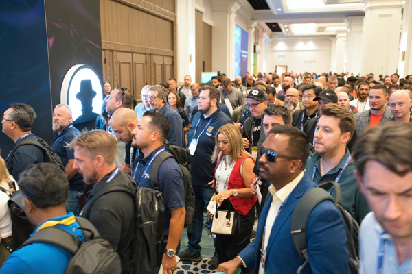 Line of attendees at The AI Summit