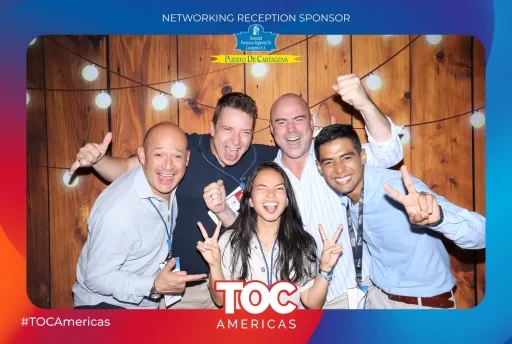 Group posing for a photo during the networking reception.