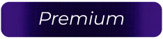 Botão de interface com fundo roxo escuro e textura de circuito, contendo o texto em branco 'Premium' em estilo itálico e envolto por uma borda azul.