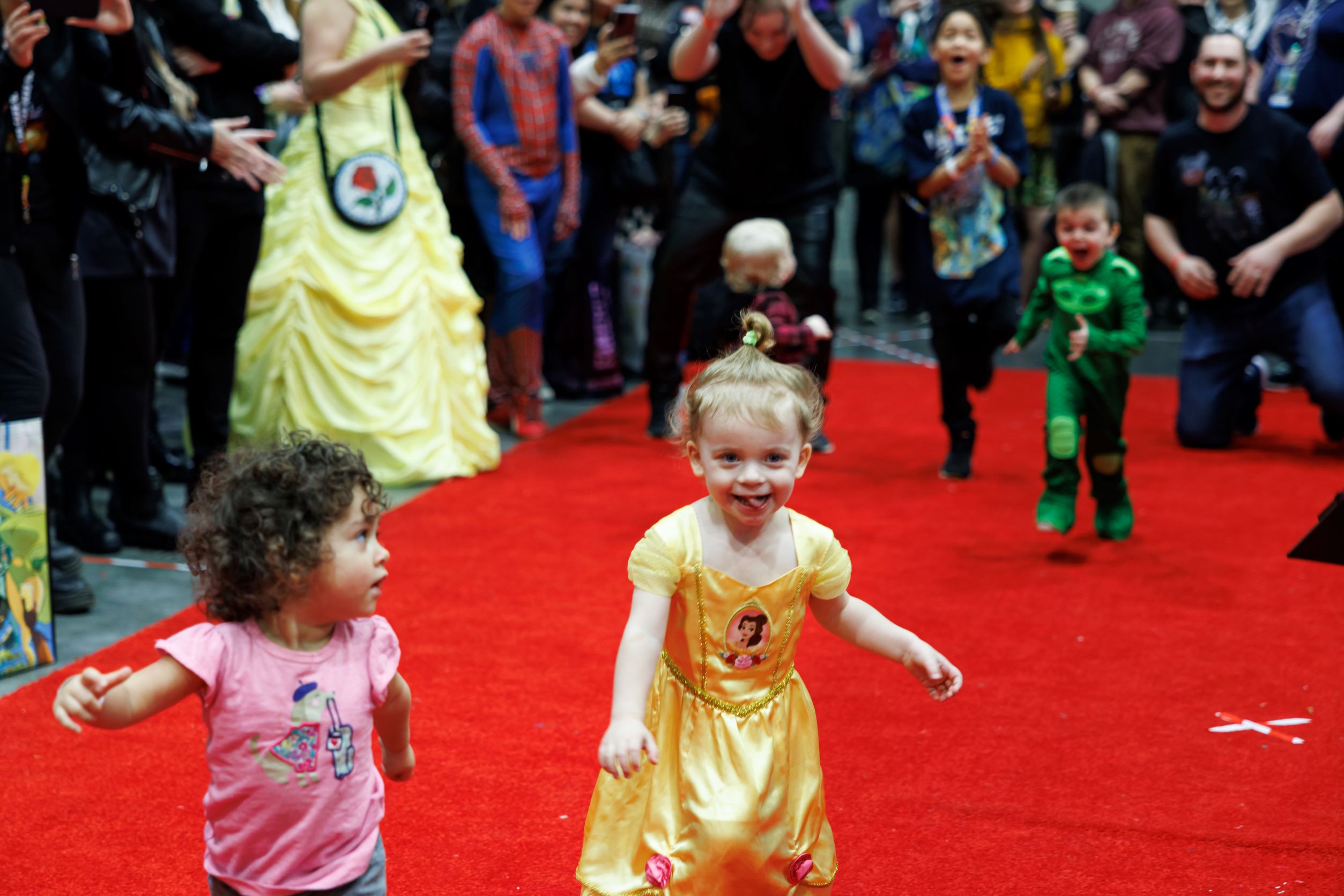 Kids racing in the Baby Races