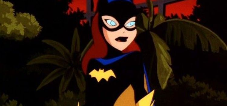 batgirl in the forest looking off in the distance