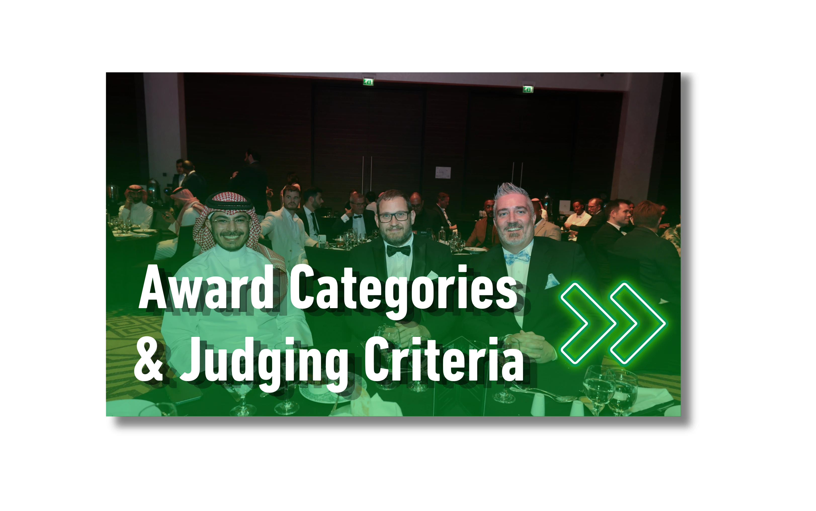 Saudi Event Awards 2026 – Award Categories and Judging Criteria thumbnail showing guests celebrating at a gala dinner table