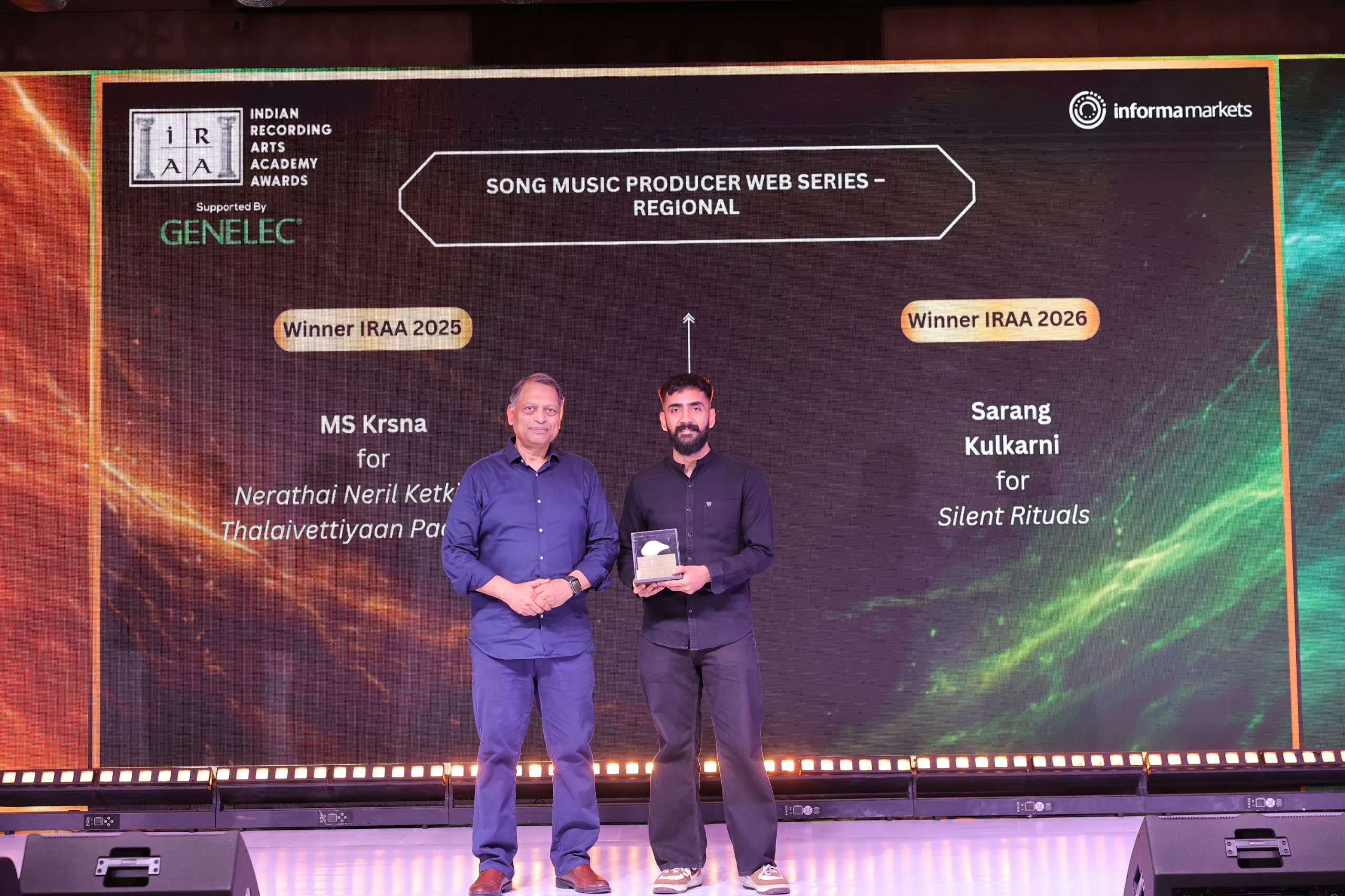 IRAA 2025 - MS Krsna win an award for Song Music Producer Web Series – Hindi