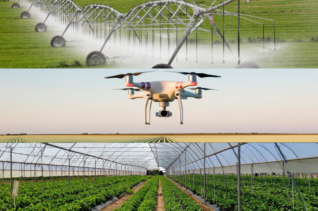 Agriculture technologies in the Middle East including precision irrigation, agricultural drone and greenhouse farming