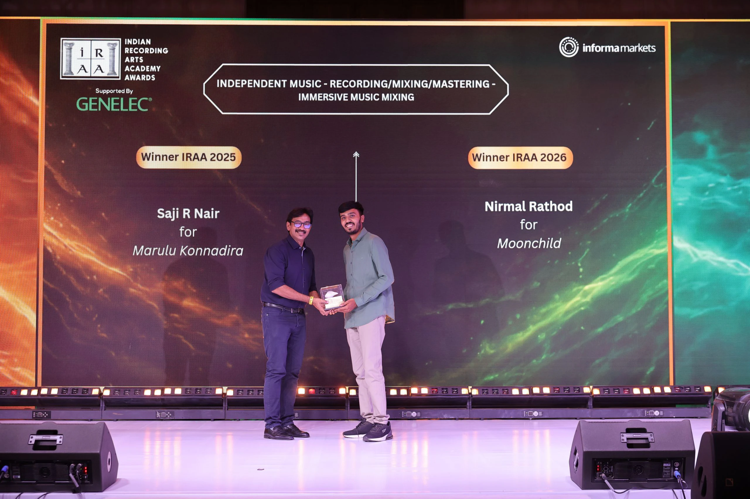 IRAA 2026 - Nirmal Rathod won the award for Independent Music – Recording/Mixing/Mastering – Immersive