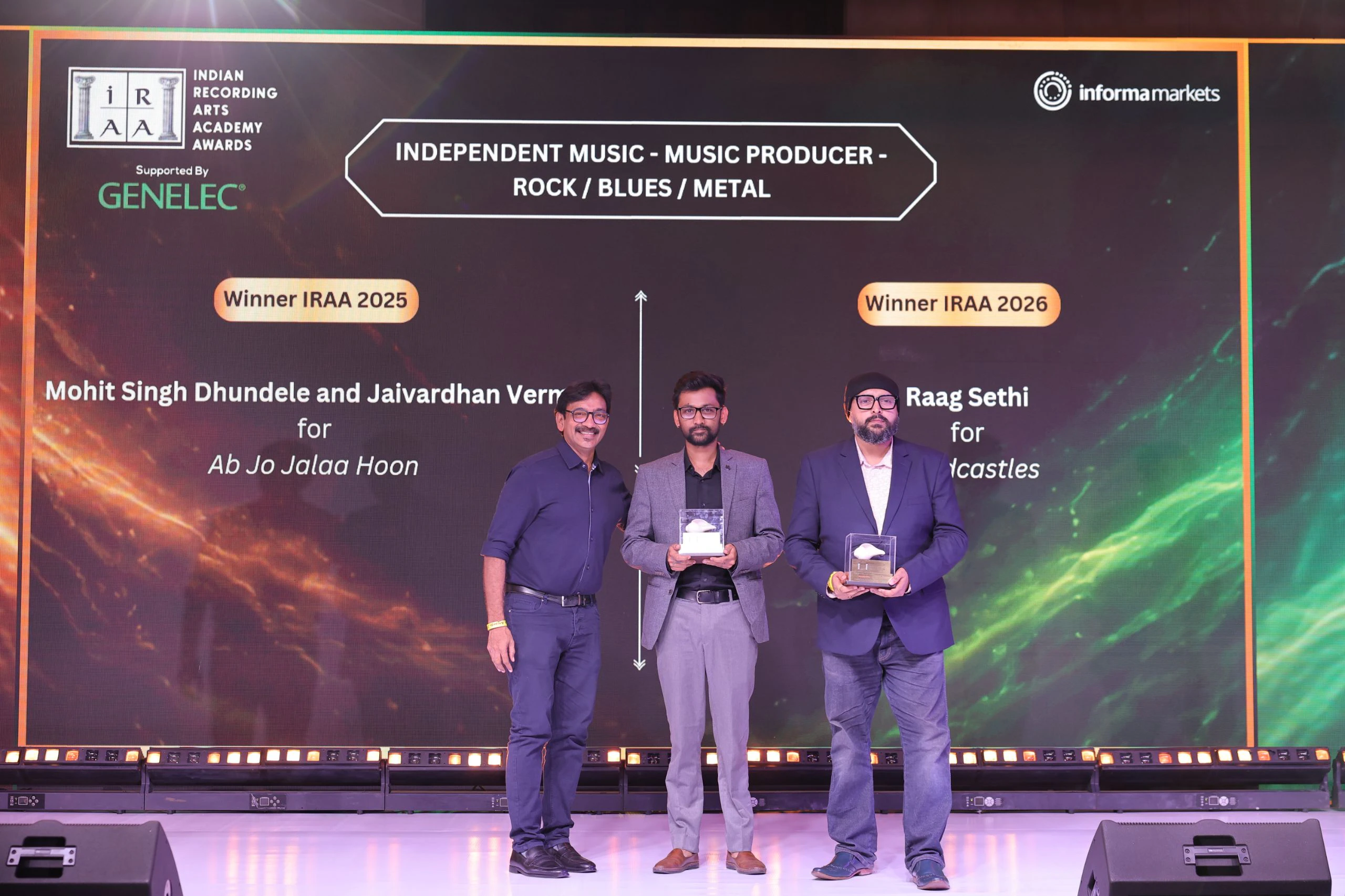 IRAA 2025 - Mohit Singh Dhundele and Jaivardhan Verma won the award for Independent Music - Music Producer – Rock / Blues / Metal