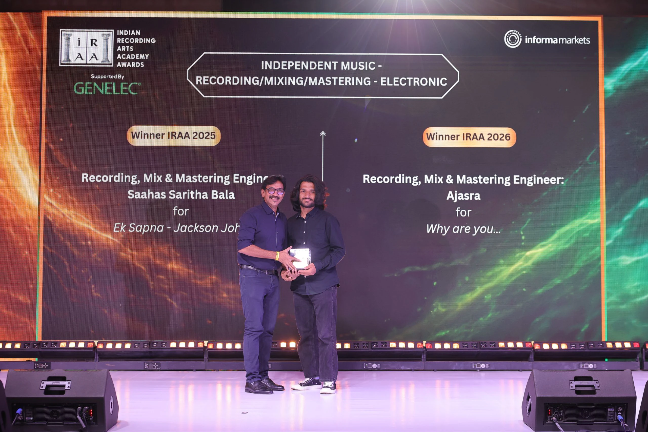 IRAA 2026 – Ajasra received an award for Independent Music – Recording/Mixing/ Mastering – Electronic