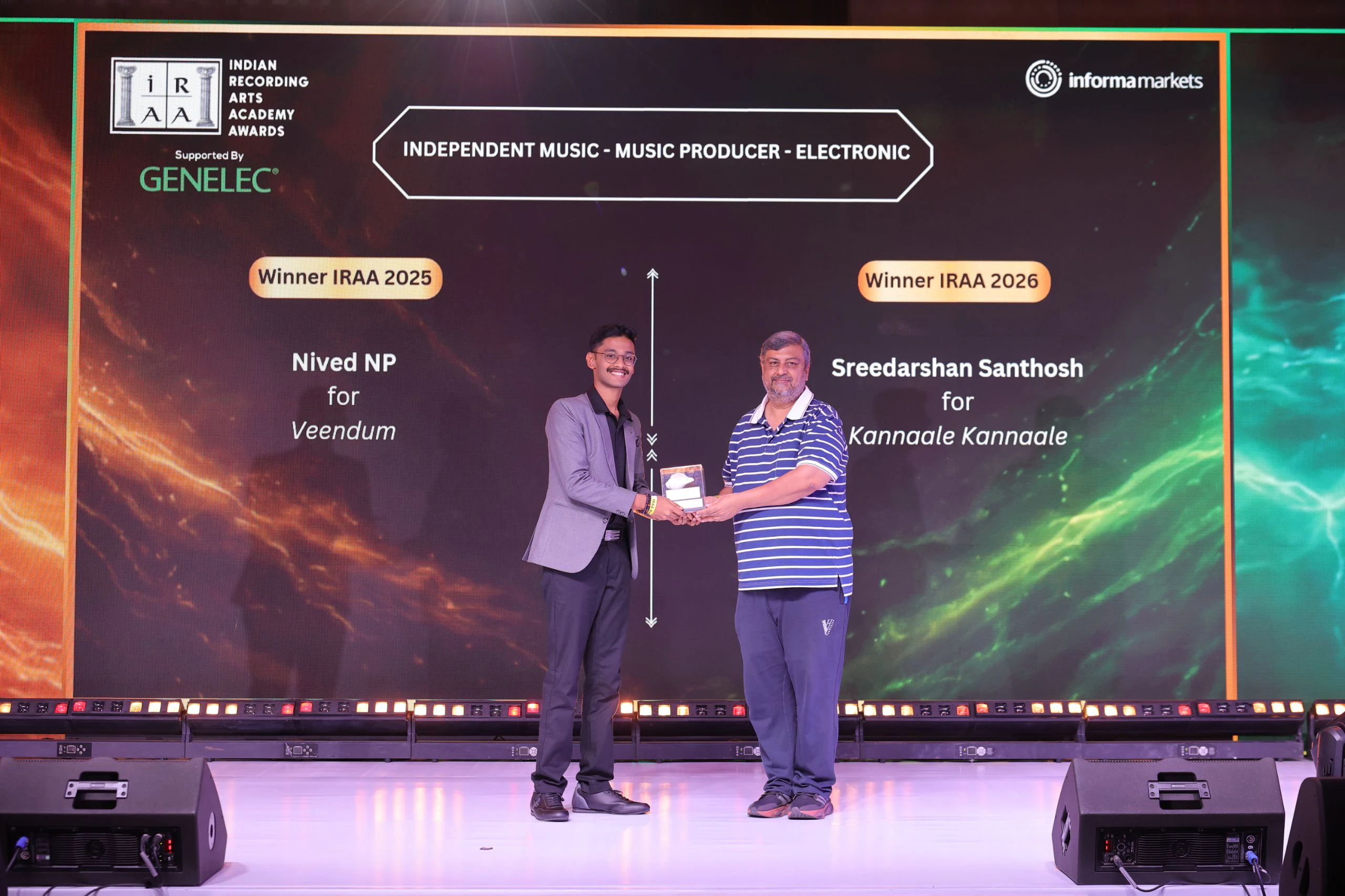 IRAA 2026 - Sreedarshan Santhosh won the award for Independent Music - Music Producer – Electronic