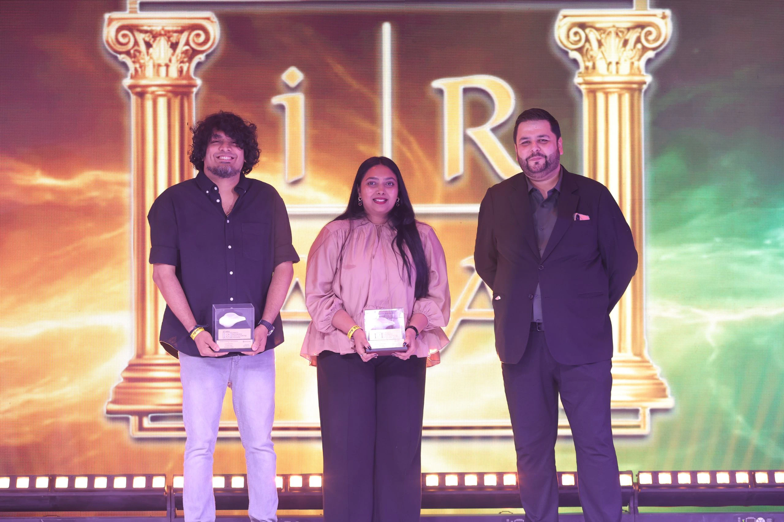 IRAA 2026 – KS Maniratnam & Anjana Balakrishnan collect the award for Documentary Mixing
