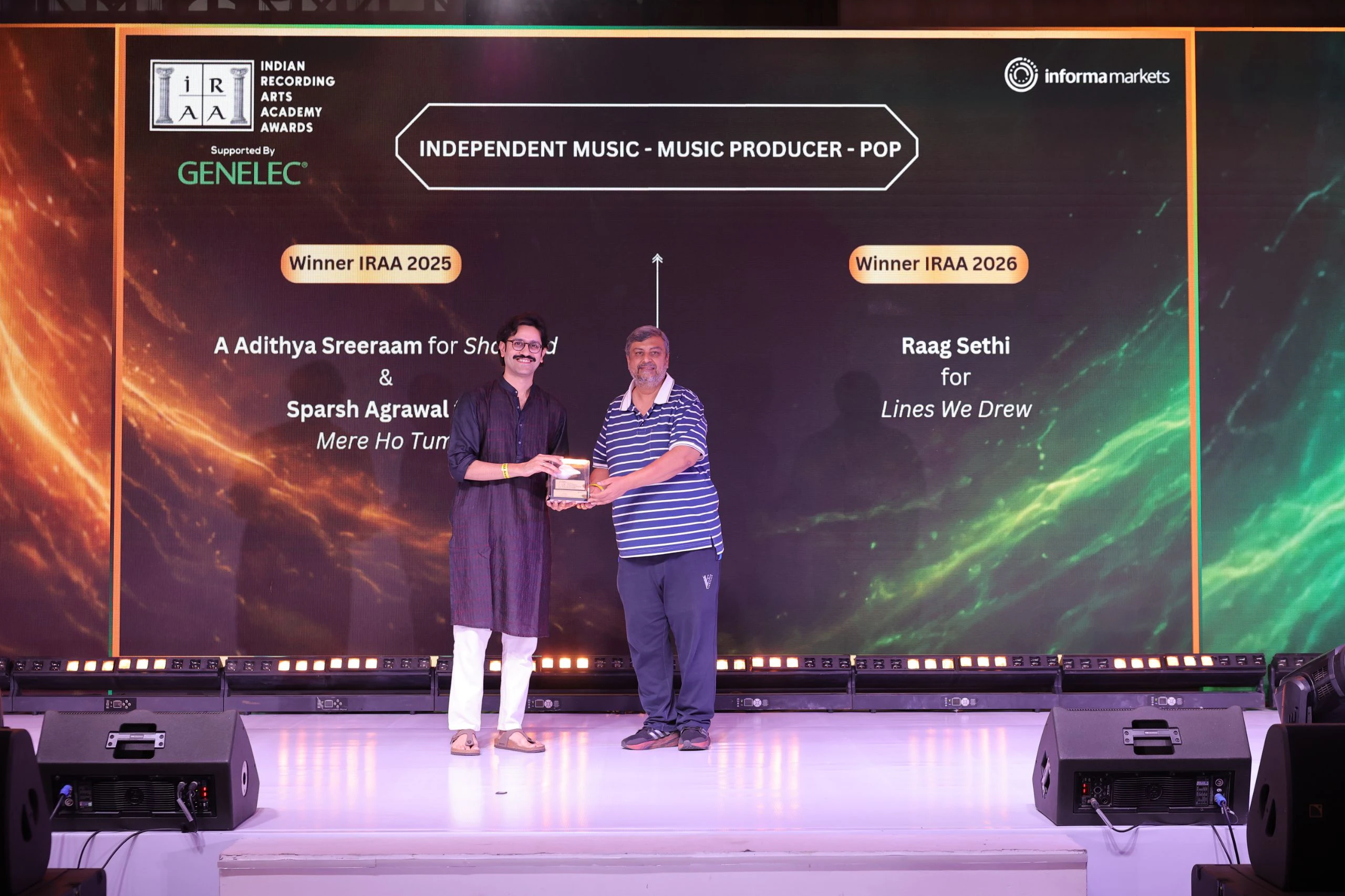 IRAA 2026 – Raag Sethi won the award for Independent Music - Music Producer – Pop