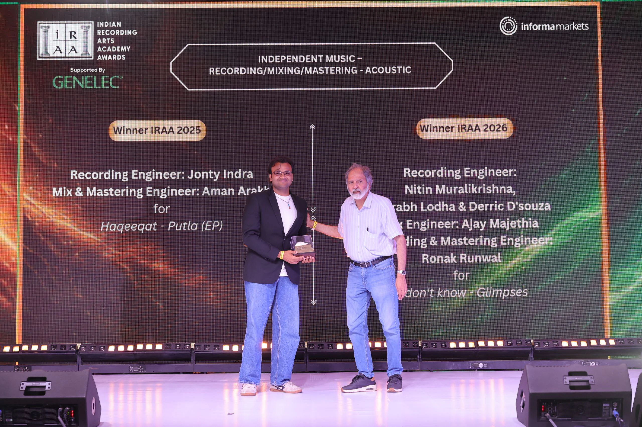 IRAA 2025 – Aman Arakh won the award for Independent Music - Recording/Mixing/ Mastering – Acoustic