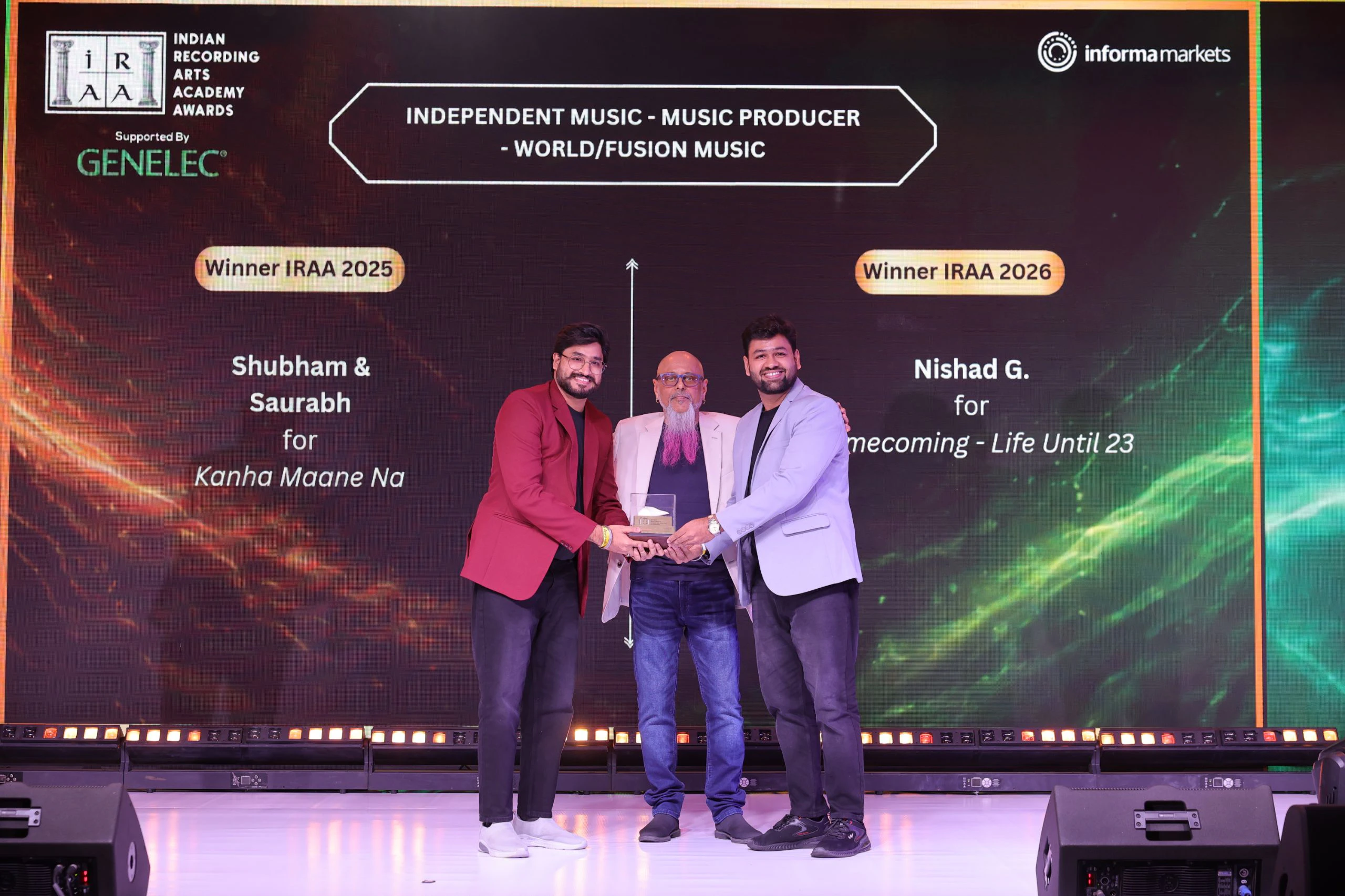 IRAA 2025 - Shubham Saurabh won the award for Independent Music – Music Producer – World/Fusion Music