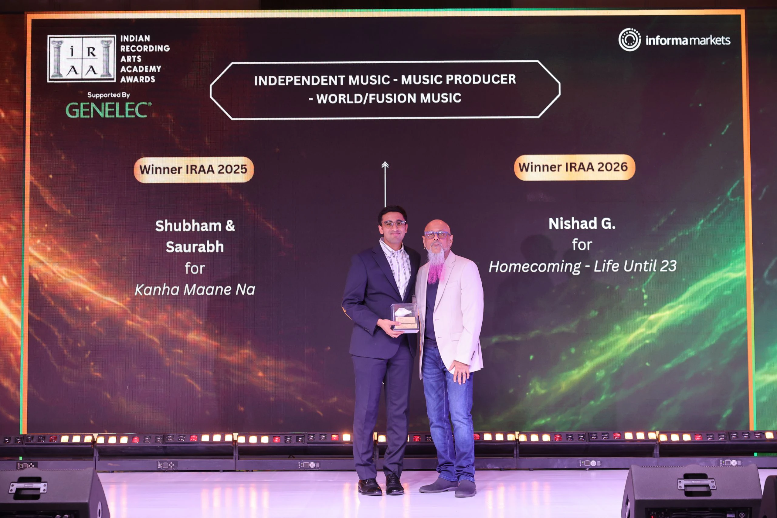 IRAA 2026 – Nishad G won the award for Independent Music – Music Producer – World/Fusion Music