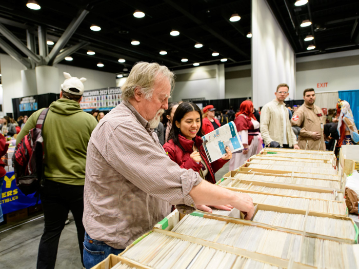 Fans shopping for comics