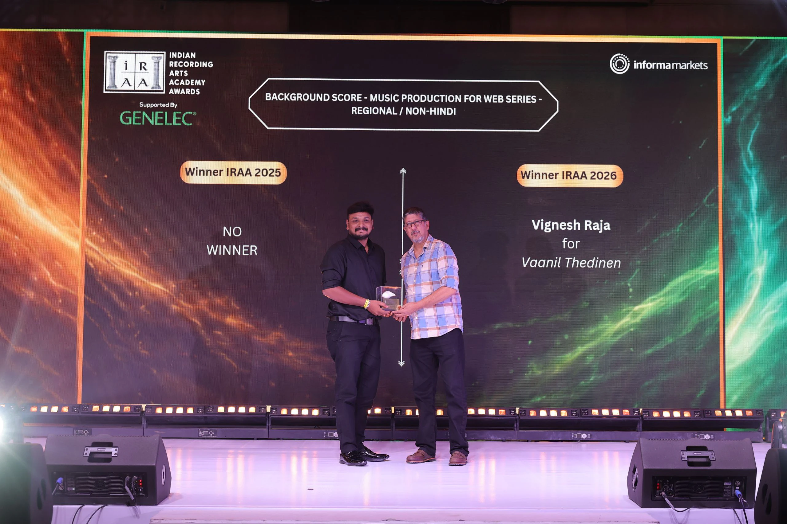 IRAA 2026 - Vignesh Raja won the award for Background Score - Music Production for Web Series - Regional