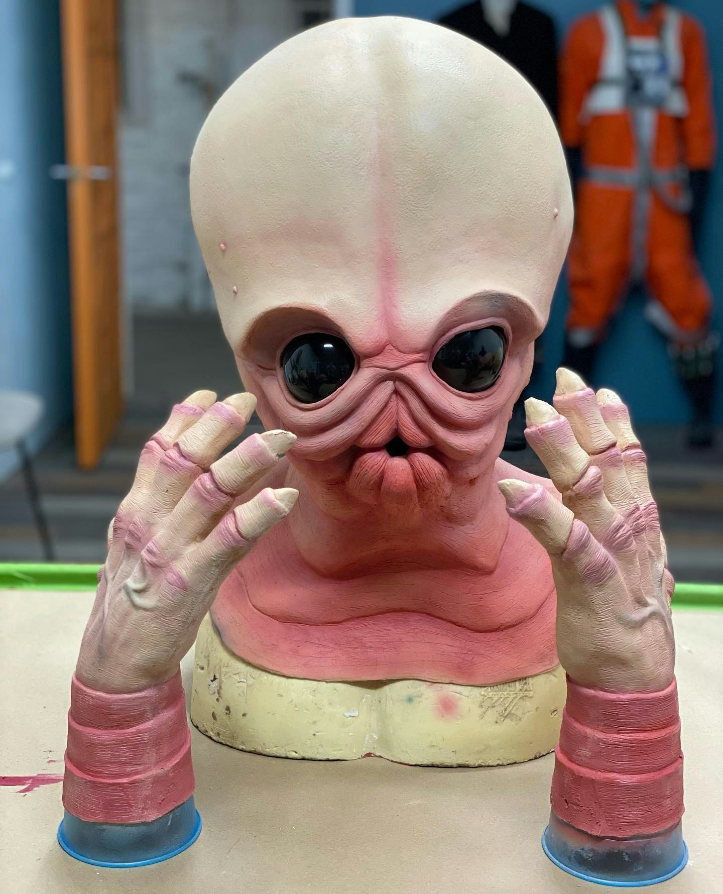 A mask and gloves from the Cantina Band in Star Wars