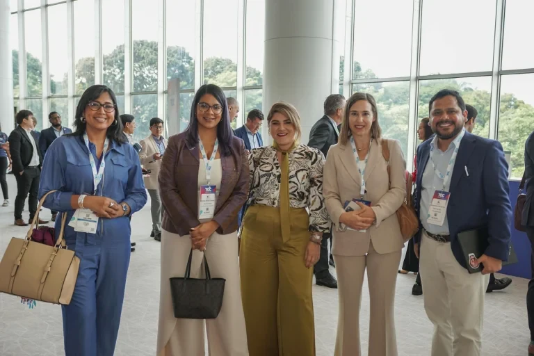 Group of attendees posing together at the event.