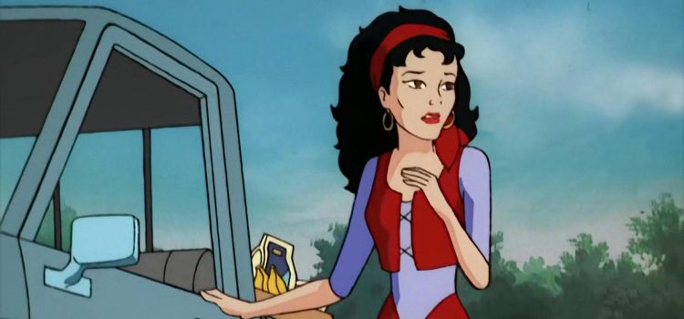 Worried woman getting into car