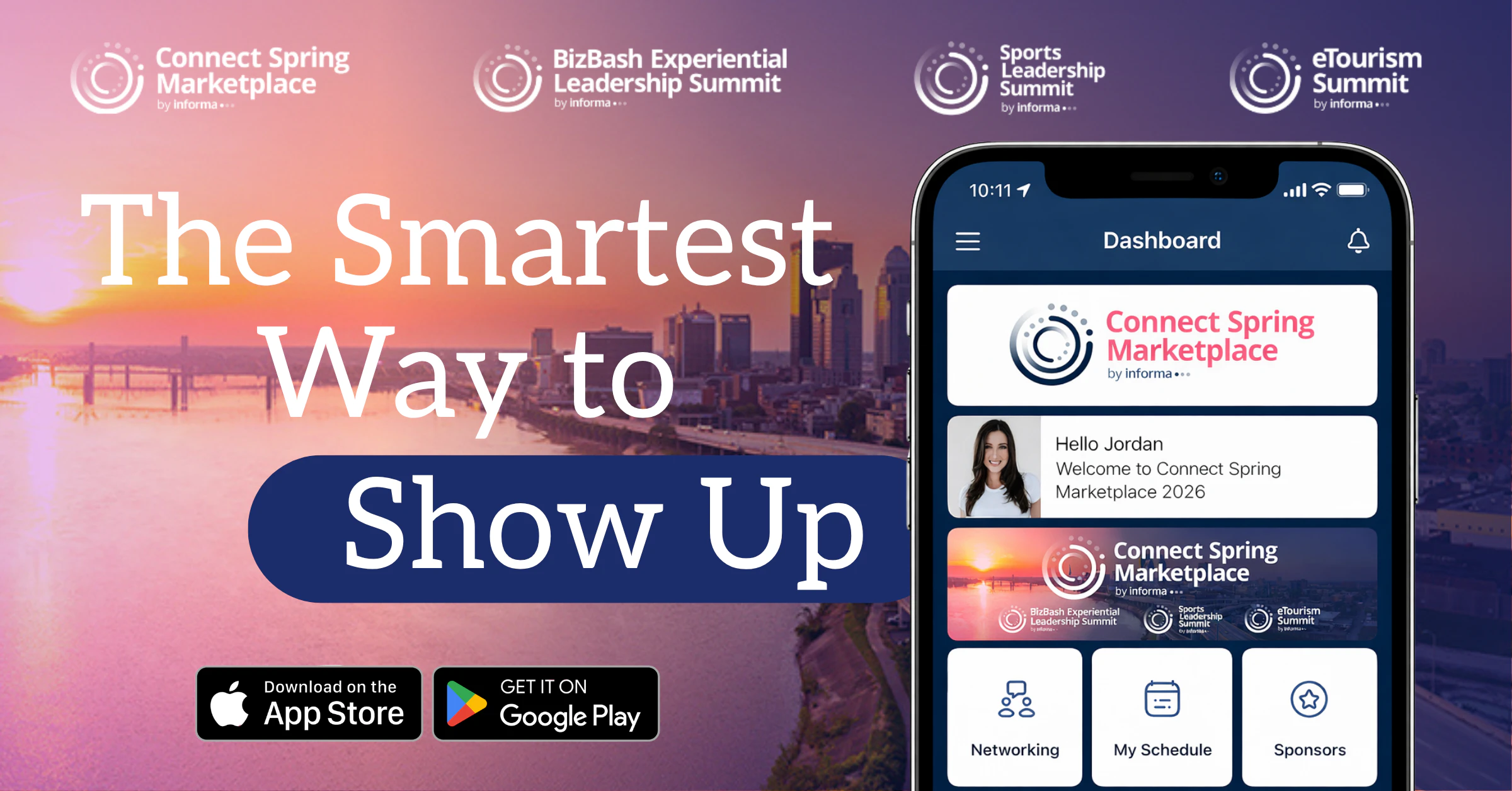 A graphic showing the Connect Marketplace app on an iPhone screen.