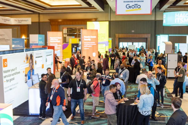 Attendees exploring ITSM tools and solutions in the HDI Service & Support World Expo Hall