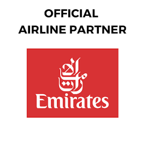 Emirates logo – Official Airline Partner of MEES 2025, offering exclusive travel discounts for international attendees to Dubai