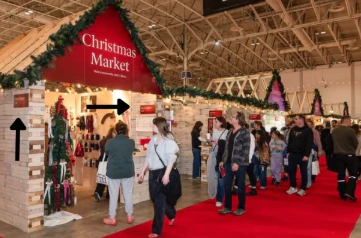 2025 Christmas Market Hut Signage example with corner signage