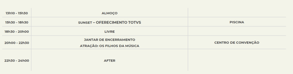 21 de agosto - Quinta-feira (Tarde)