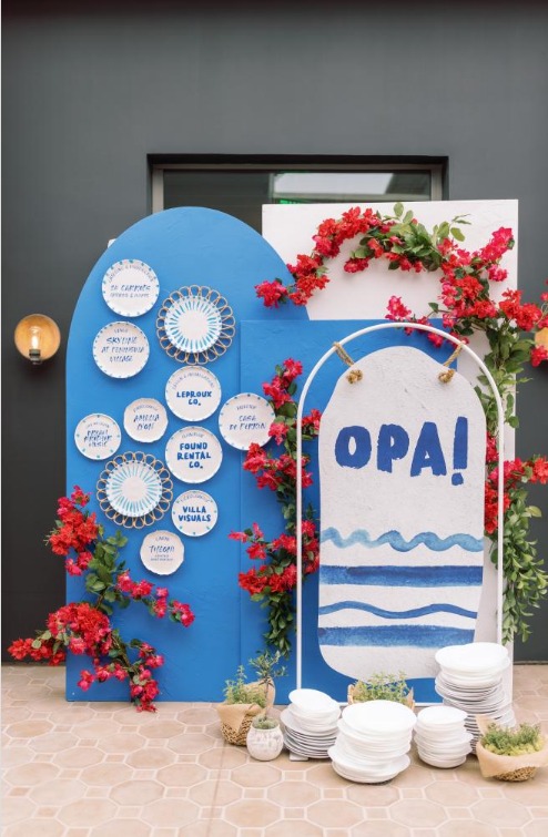 Personalized plates placed on a wall