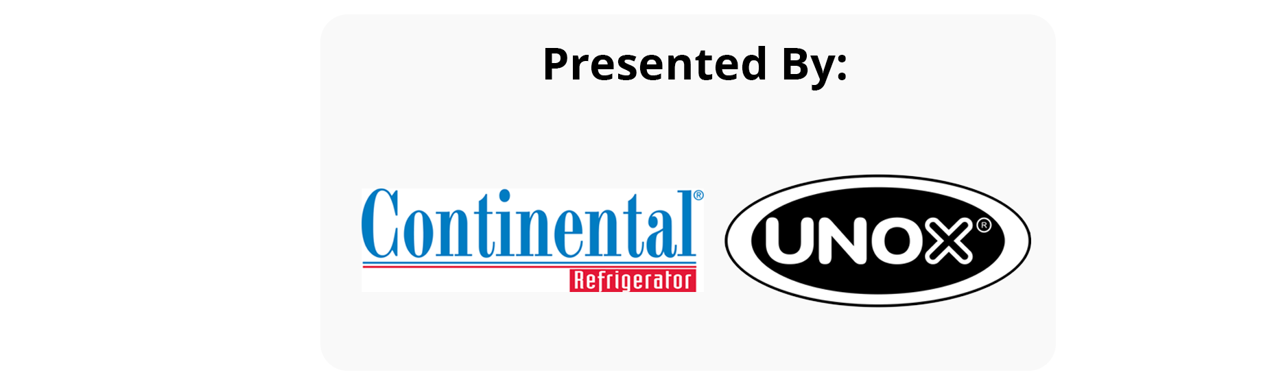 Continental Refrigerator and Unox Sponsor Logos