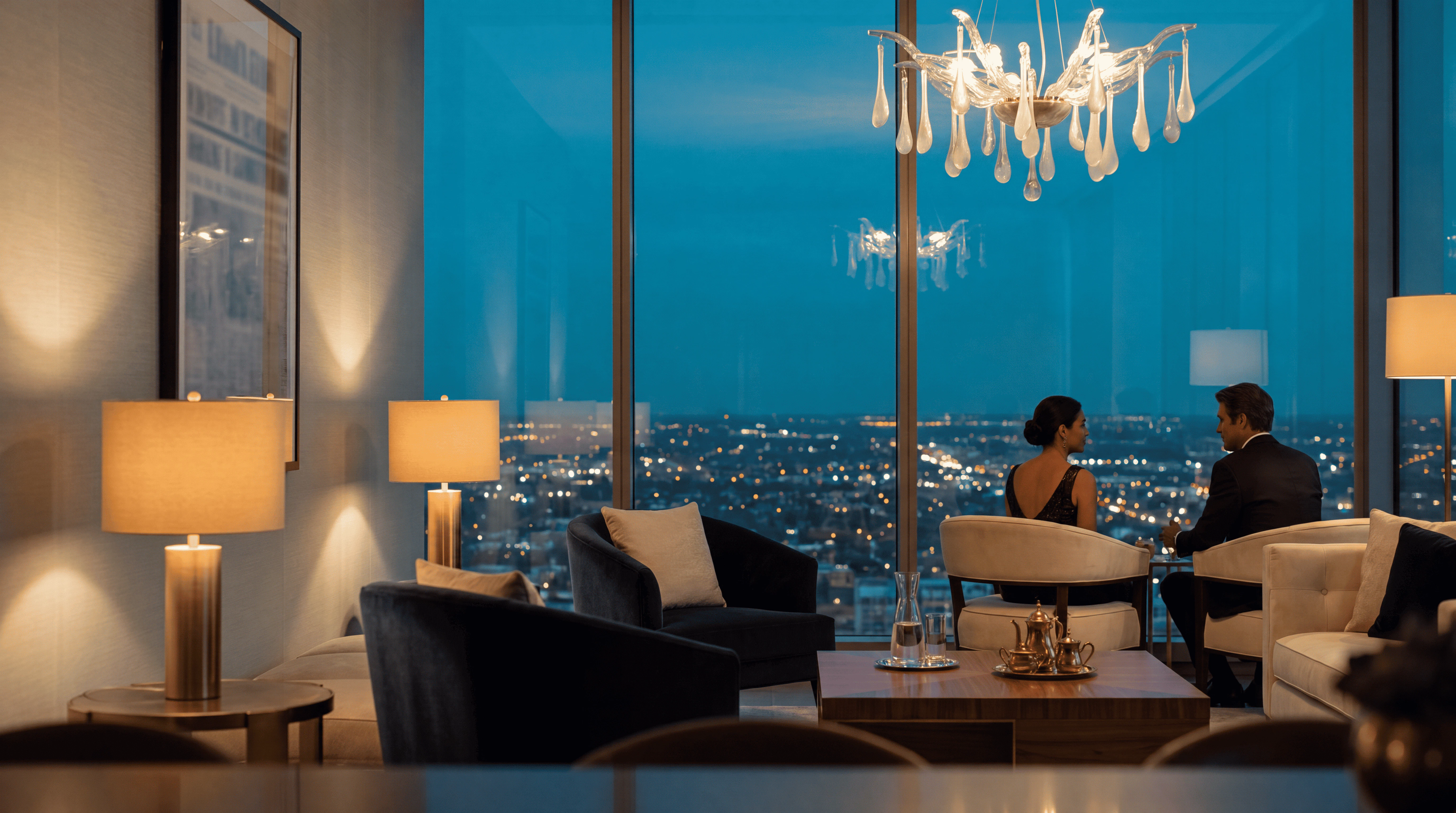 A gentleman and lady having a formal idscussion in a Bahraini property