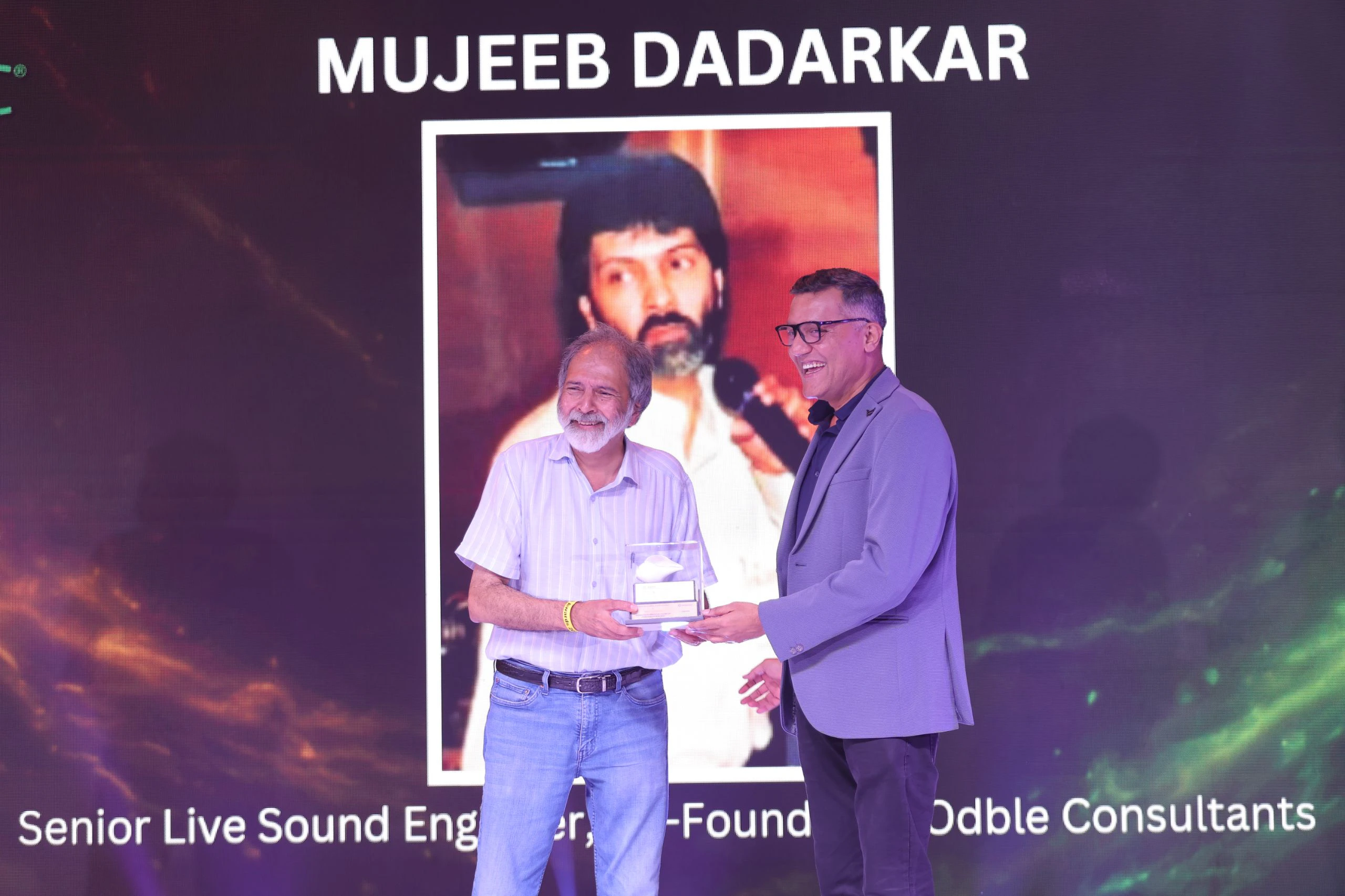 Mujeeb Dadarkar got felicitated with the Dronacharya Award for Shaping Audio Education in India