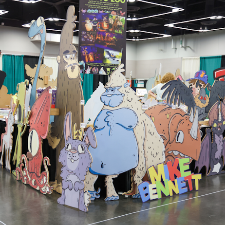 Mike Bennett's creative anime cut outs on the show room floor