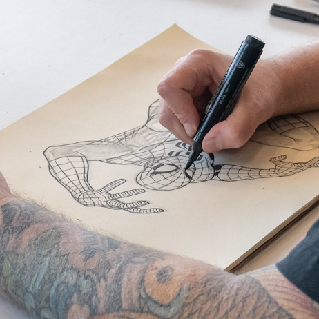 Comic Creator drawing Spider-Man
