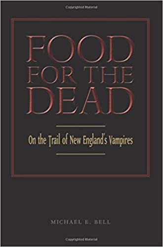 The book cover for 'Food For The Dead' by Michael E. Bell which literally just features the words written and a red rectangle surrounding them