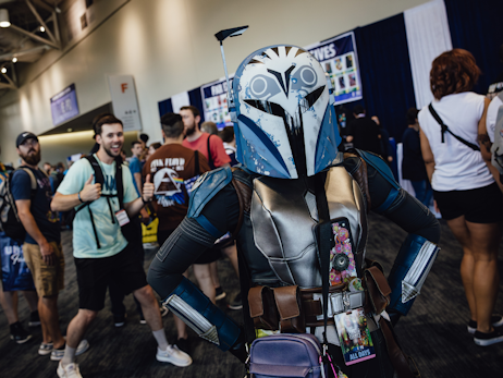 A star wars cosplayer posing for a photo.