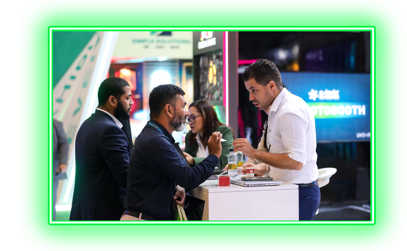 Attendees engaging with exhibitors on the show floor at Saudi Event Show 2025 in Riyadh.