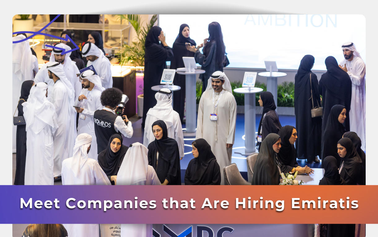 Emirati candidates meeting recruiters and applying for open roles on site at Tawdheef x Zaheb 2025 Emiratisation expo.