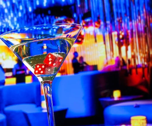 Martini glass at a Las Vegas bar