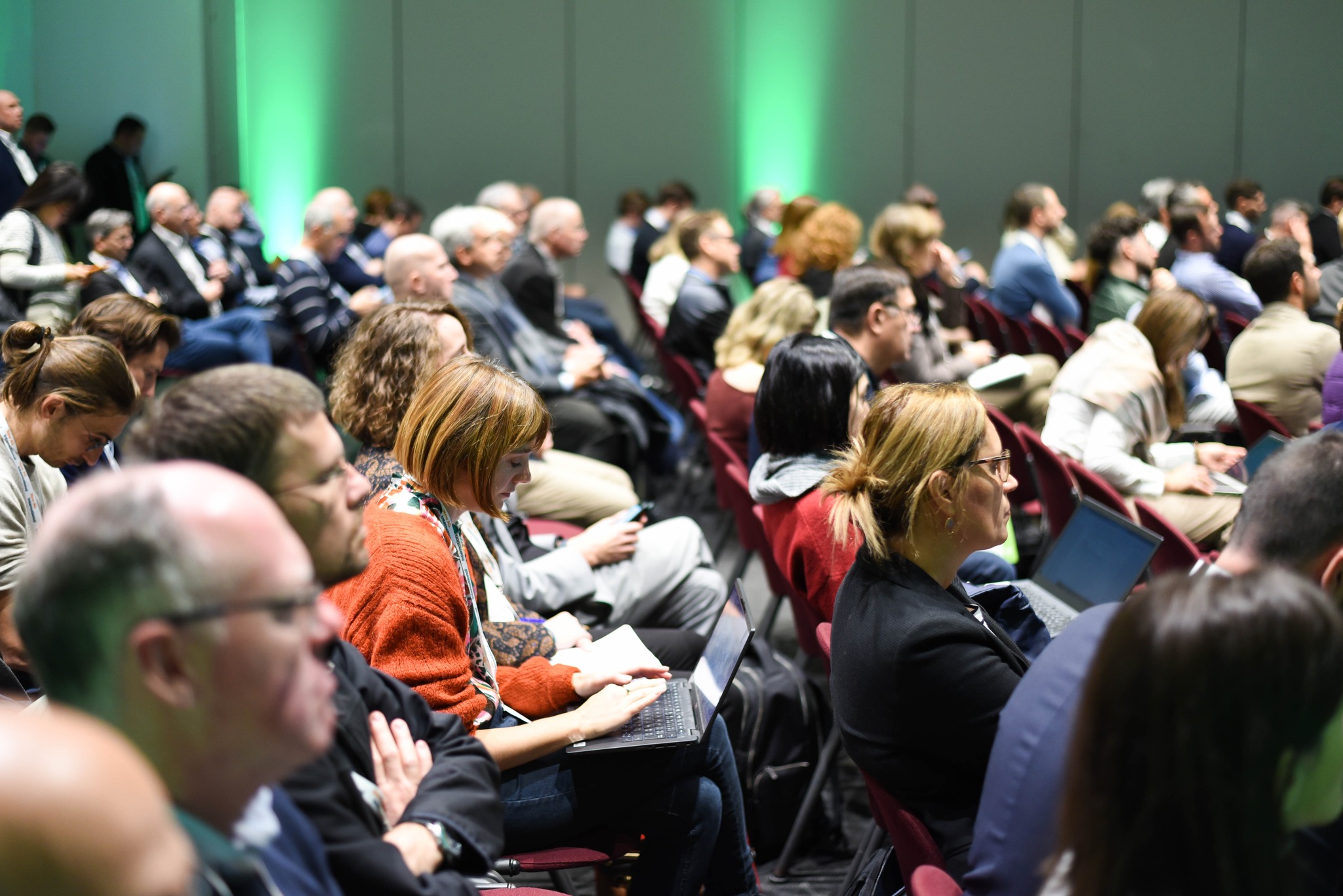 Crowded conference room listening the Biostimulants World Congress 2023 presentations in Milan
