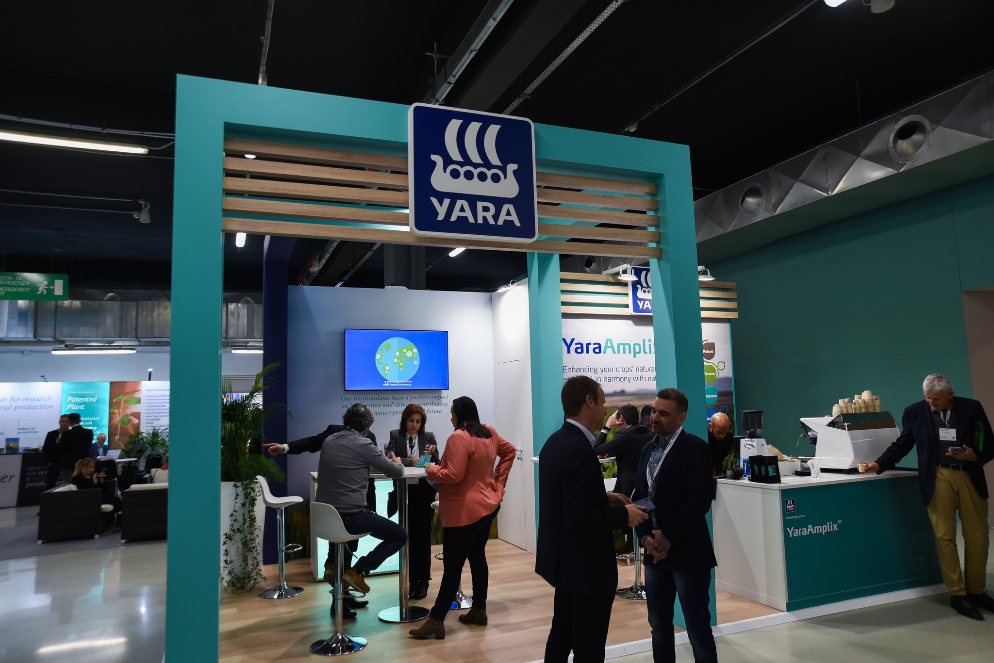 Yara's booth at the Bisotimulants World Congress 2023 in Milan