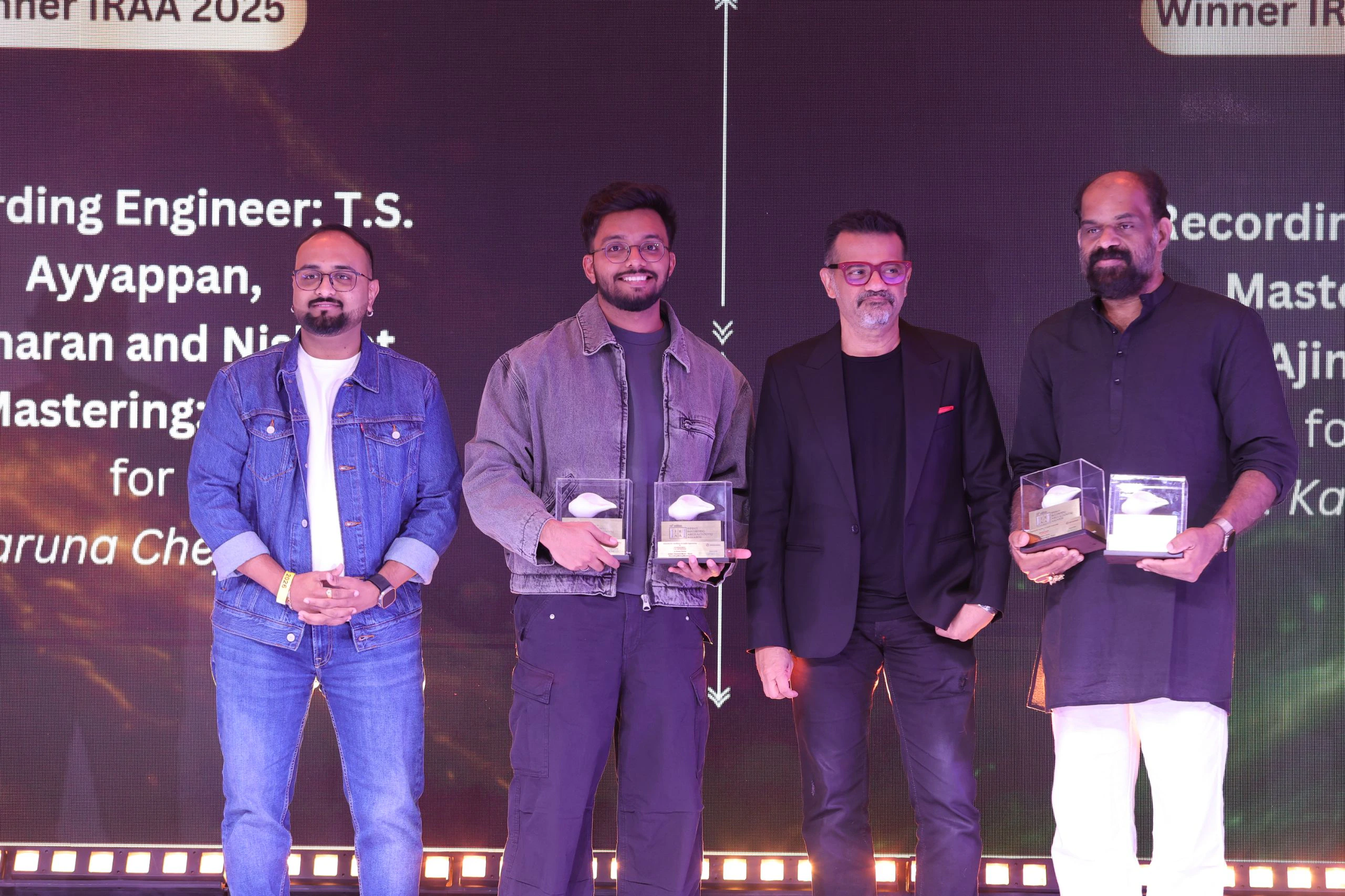 IRAA 2025 - T.S. Ayyappan, Hariharan, and Nishanth, Saji R Nair won the award for Indian Classical Music – Vocal Recording/Mixing/Mastering