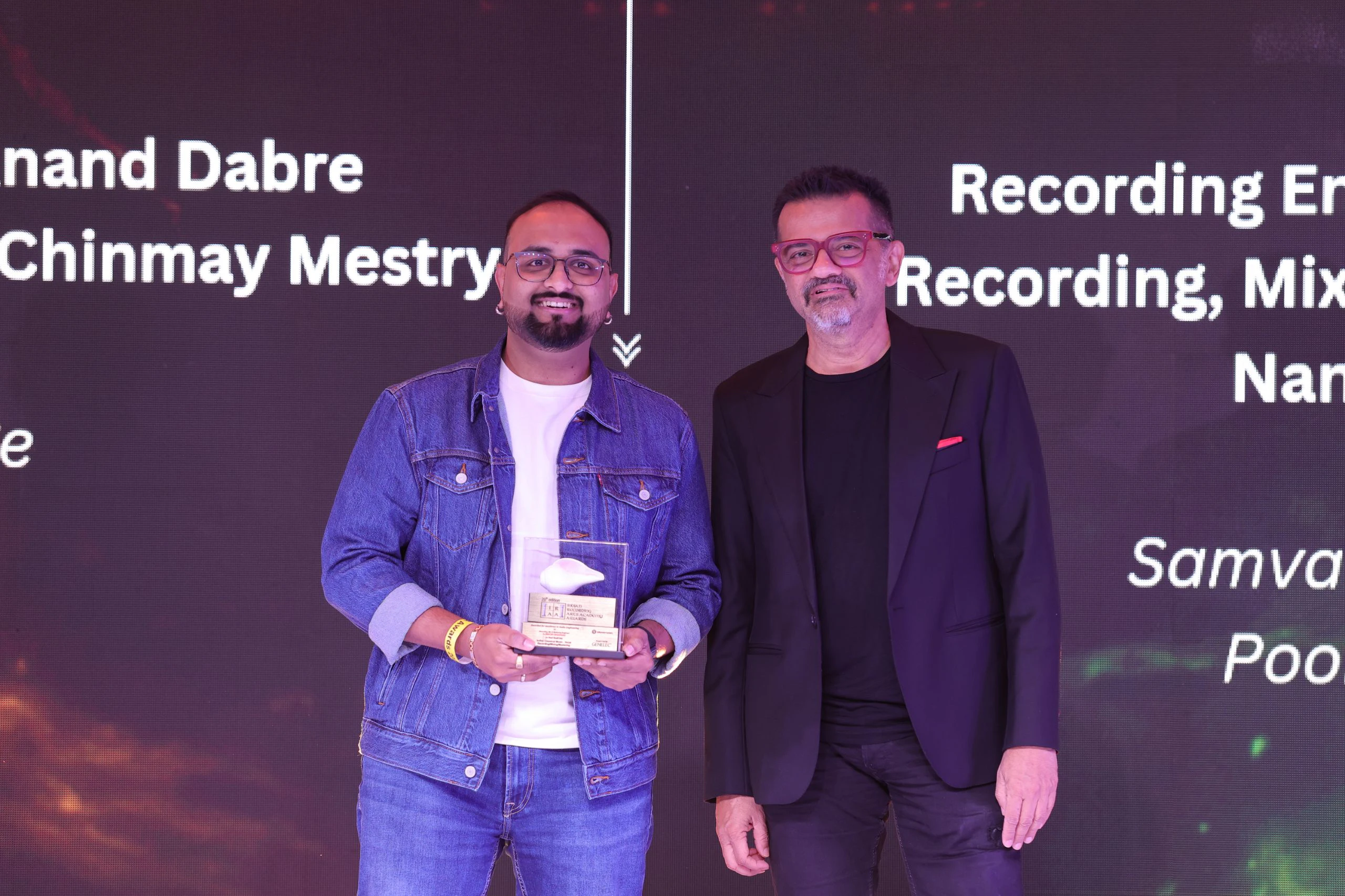IRAA 2026 – Ajinkya Dhapare won the award for Indian Classical Music – Vocal Recording/Mixing/Mastering