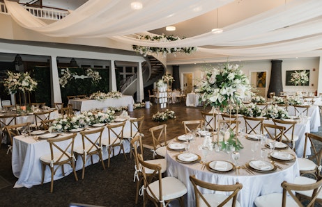 indoor white wedding venue