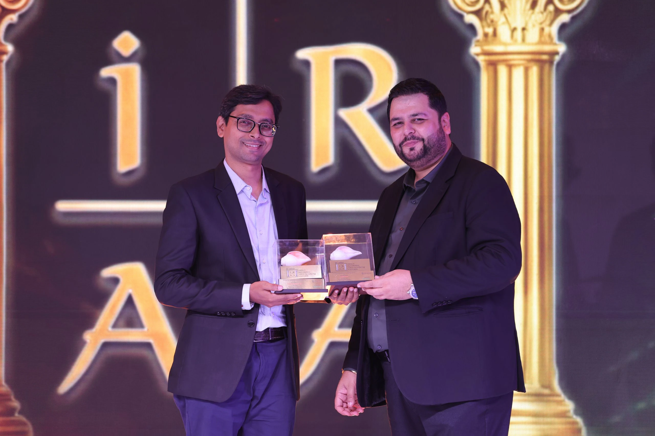 IRAA 2026 - Francisco Nicholson & Kartik Shah received the award for Recording/Mixing/Mastering – Traditional Folk Music