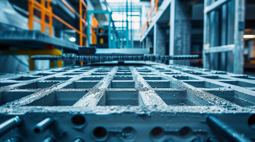 3d printer is printing concrete to form workpieces in construction site. Innovation technology for building and engineering concept.