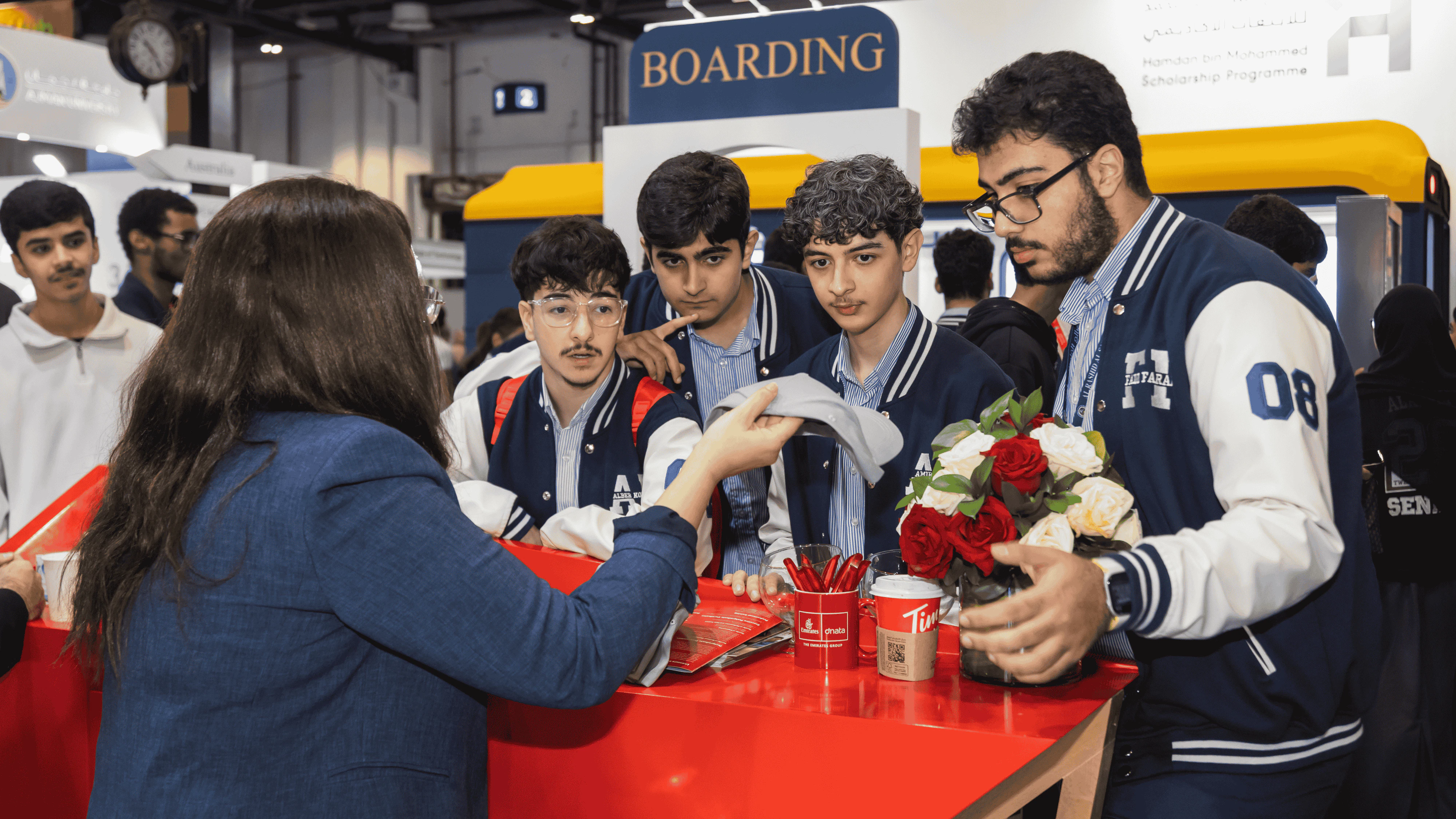 International university pavilions at Najah Al Ain featuring institutions from 20+ countries