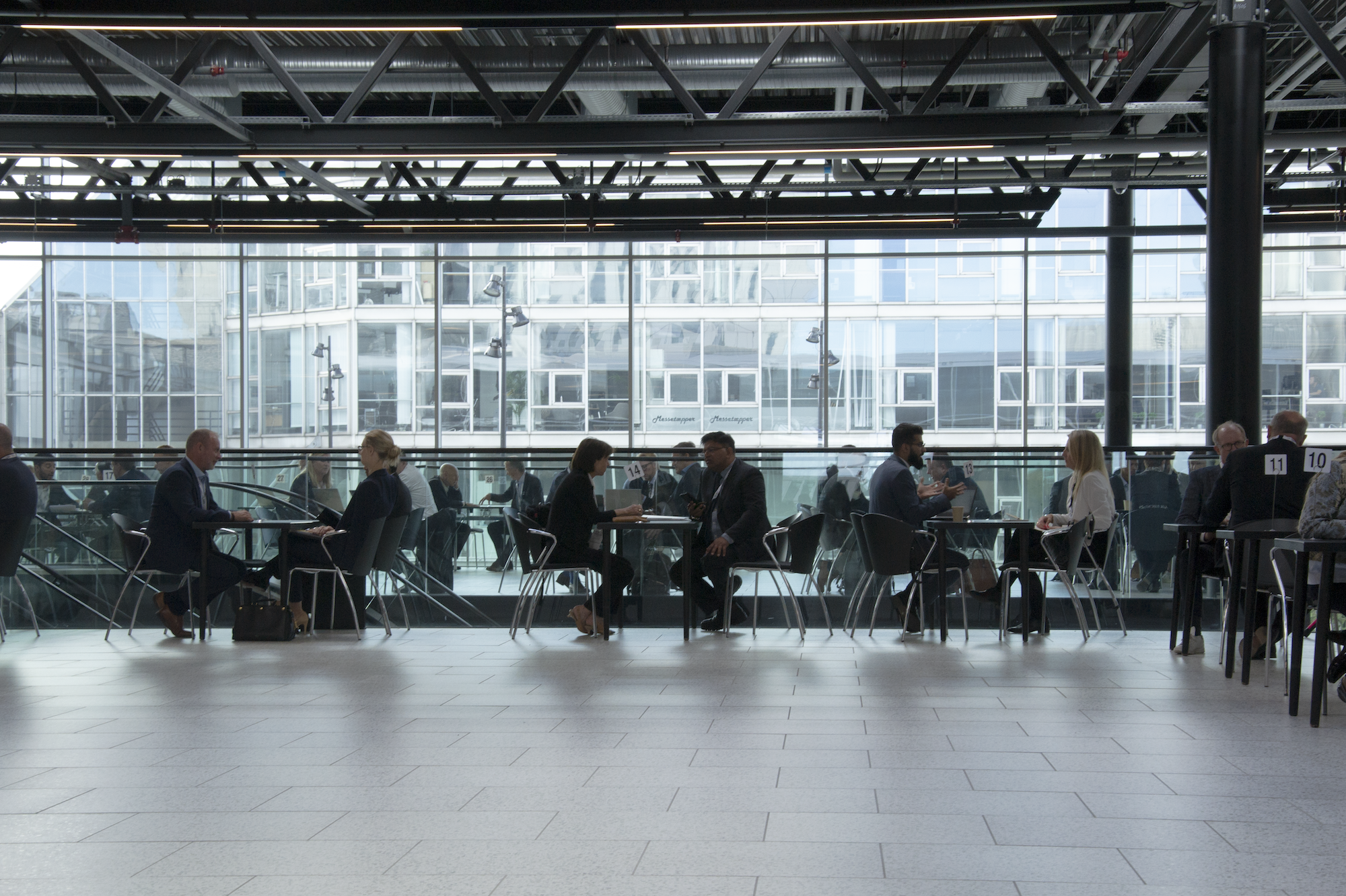 Meeting taking place at the life science partnering tables