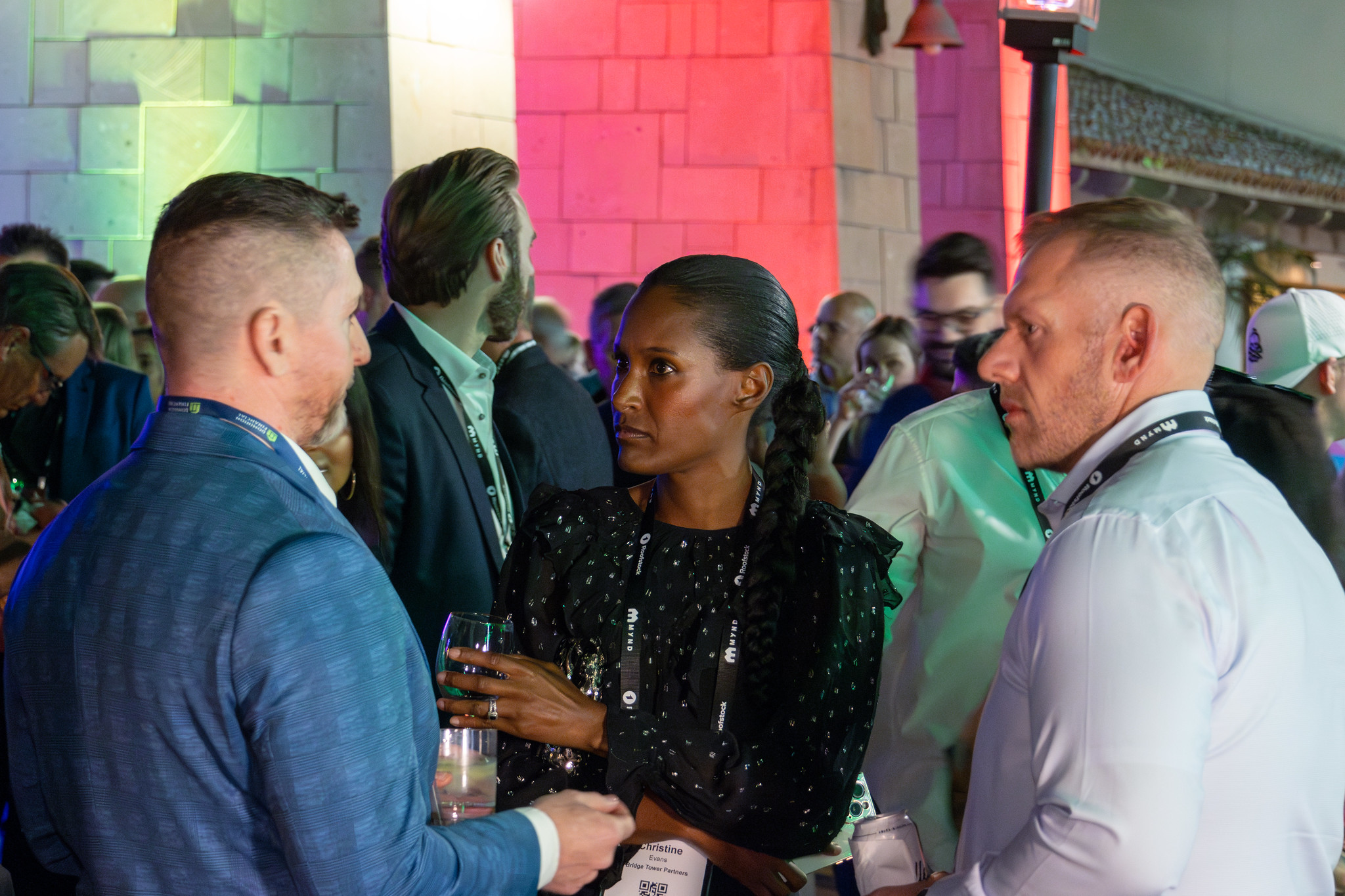 Crowd outside networking at Single Family Rental Forum West